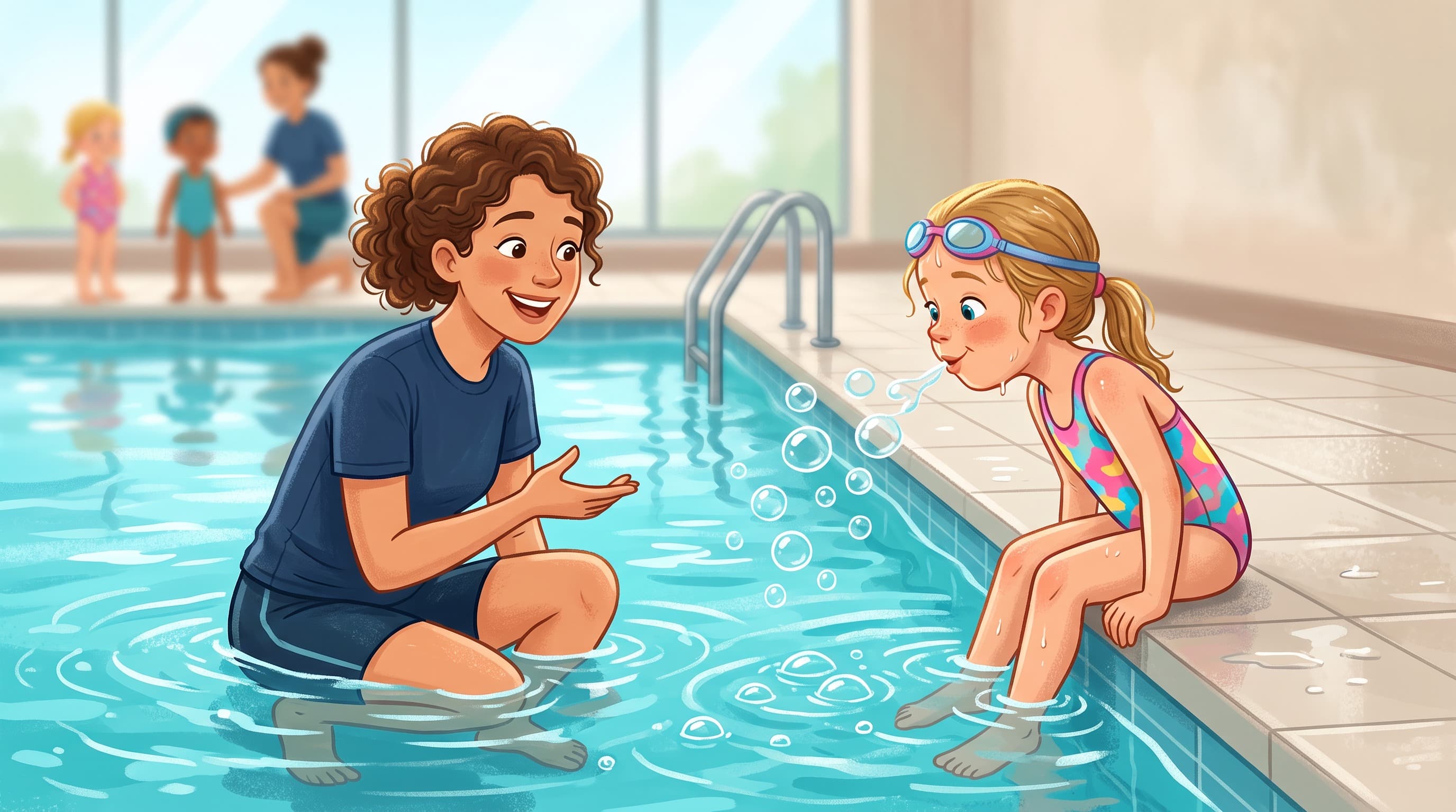 Breathing during swimming lessons: why your child holds their breath and how they learn to exhale